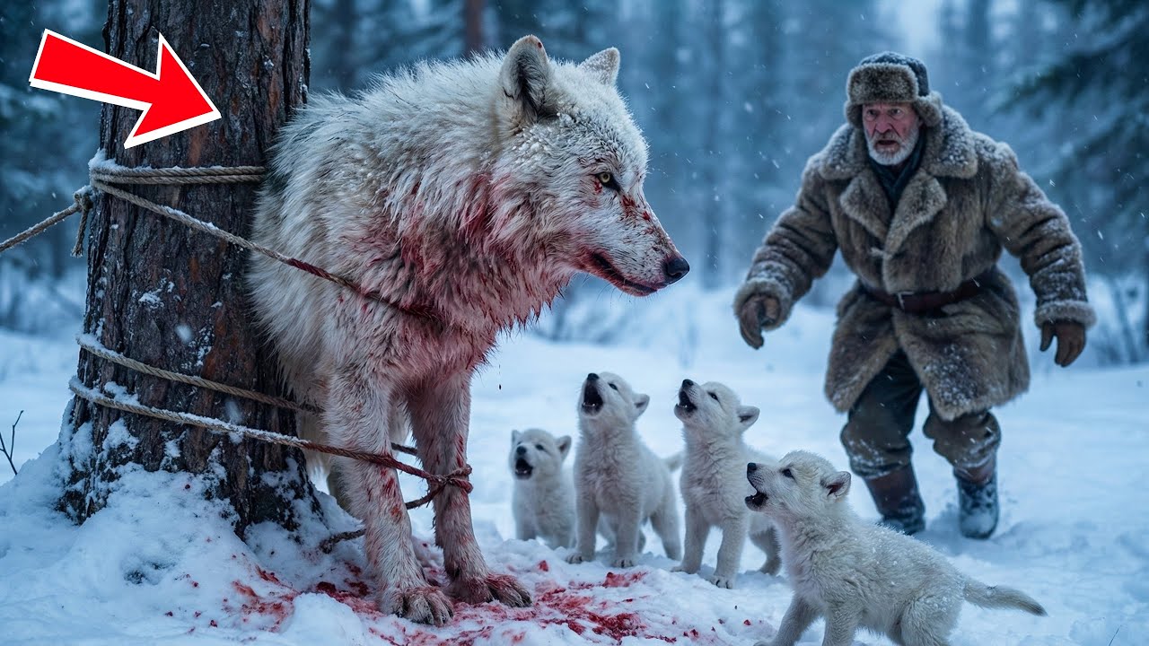 Волчицу с детенышами бросили на морозе — но охотник сотворил чудо