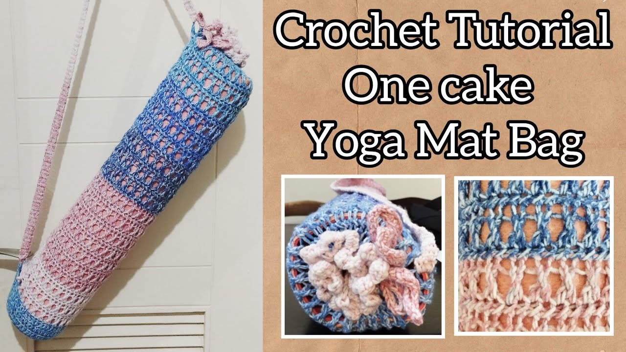 Crochet Bag tutorial: a Quick One Cake Yoga Mat Bag Lion Brand Mandala  Ombre Pure #crochetbag 