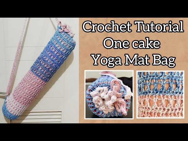 Crochet Bag tutorial: a Quick One Cake Yoga Mat Bag Lion Brand Mandala  Ombre Pure #crochetbag 