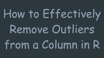 How to Effectively Remove Outliers from a Column in R