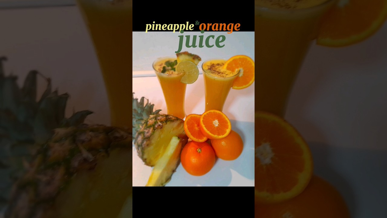 how to make pineapple &orange juice🍍🍊 |fresh juice