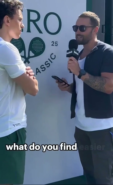 Tom Holland playing at the “BERO Padel Classic” event in London