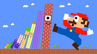 The Giant Mario vs the Giant Robo Numberblocks | Big trouble in Mario World | Game Animation