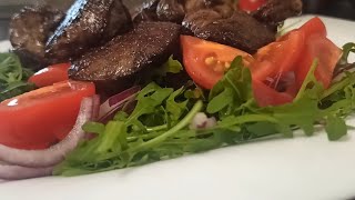 Бомбический Салат. Salad, hot salad, Chicken liver