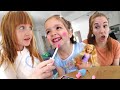 [AD] DISNEY PRINCESS MAKEOVER! Adley & Navey MakeUp Salon with Mom Tea Party on First Day of School!