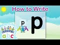 @officialalphablocks - Learn How to Write the Letter P | Bouncy Line | How to Write App