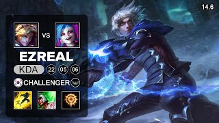 Ezreal vs Jinx ADC - KR Challenger - Patch 14.6 Season 14