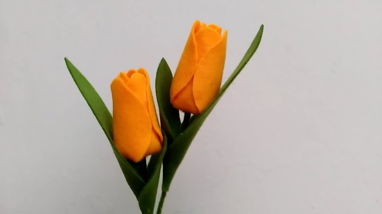 DIY Felt Flowers Tulip  Cara Membuat Bunga  Flanel  Tulip  