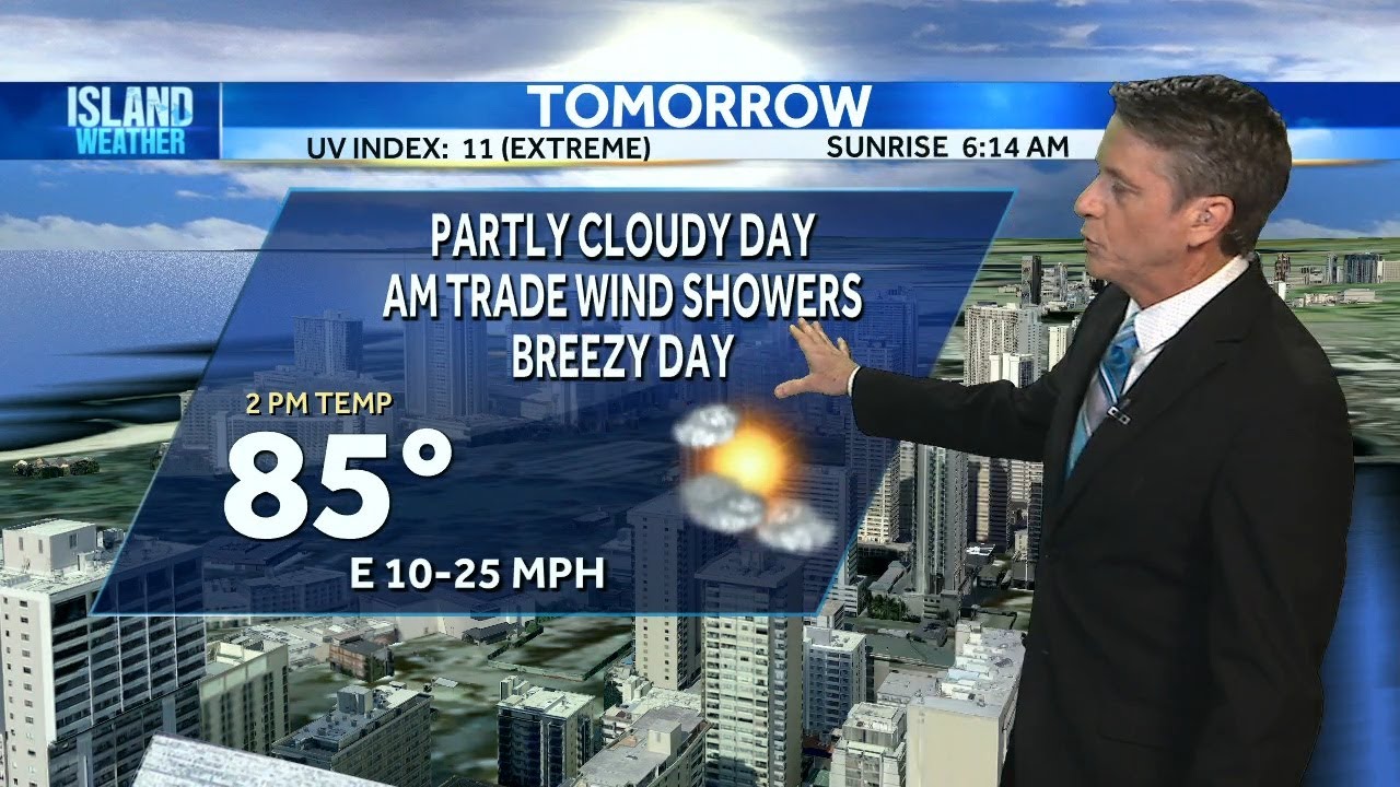 Sunday Weather Forecast | Breezy day with morning trade showers - YouTube