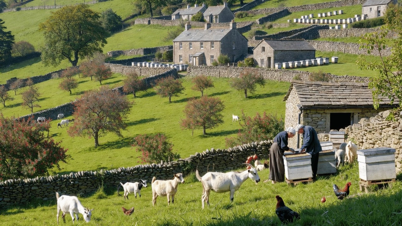 Peaceful Country Life in England – Harvesting, Livestock Farming, and Simple Farm Life