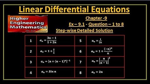 B S Grewal 9.1 – Questions 1 - 8 ‘Infinite Series