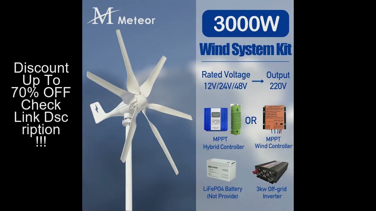 2000W 3000W Windmill Wind Turbine Generator Complete Power Supply System Kit Electric Generator Free