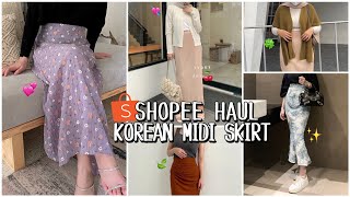 SHOPEE HAUL ROK MIDI / MIDI SKIRT ALA KOREA WAJIB PUNYA | ANGGUN BANGET!!