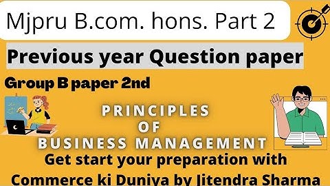 Principle of Business Management Que. paper #mjpru #examtips