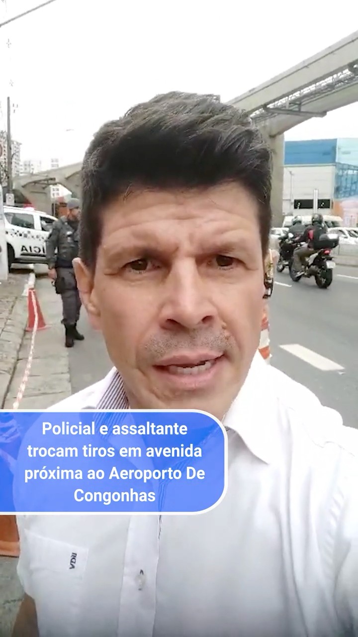 Policial e assaltante trocam tiros em avenida próxima ao Aeroporto De Congonhas, em São Paulo