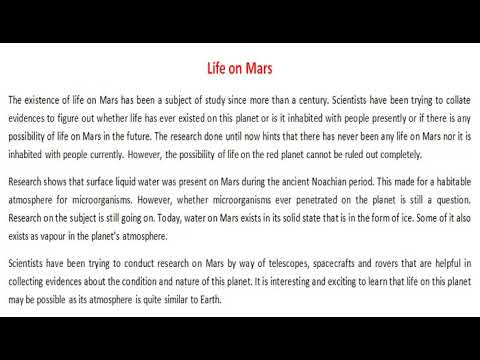 essay on life on mars