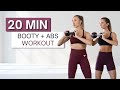 20 min BOOTY AND ABS WORKOUT | Legs, Glutes and Core | Both Advanced and Modified Variations