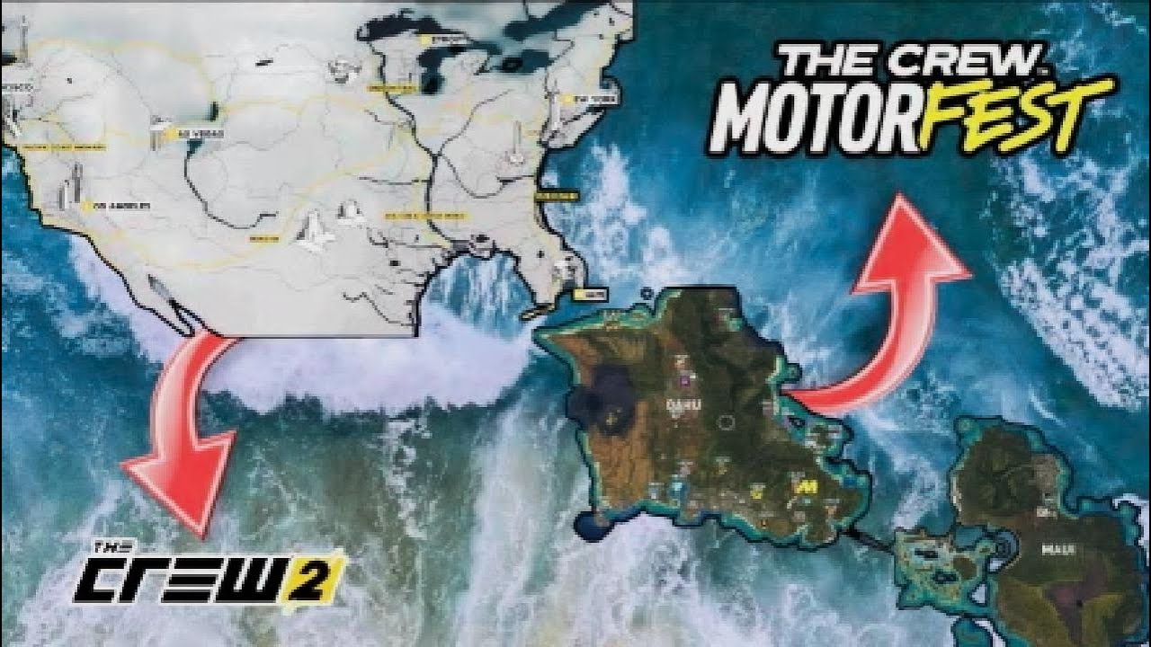 The Crew 2 & The Crew Motorfest Map Size Comparison - November 2024