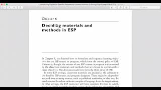 Deciding materials and methods I