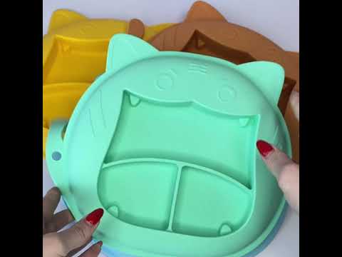 Силиконая тарелка-коврик с разделителями | MegaZayka