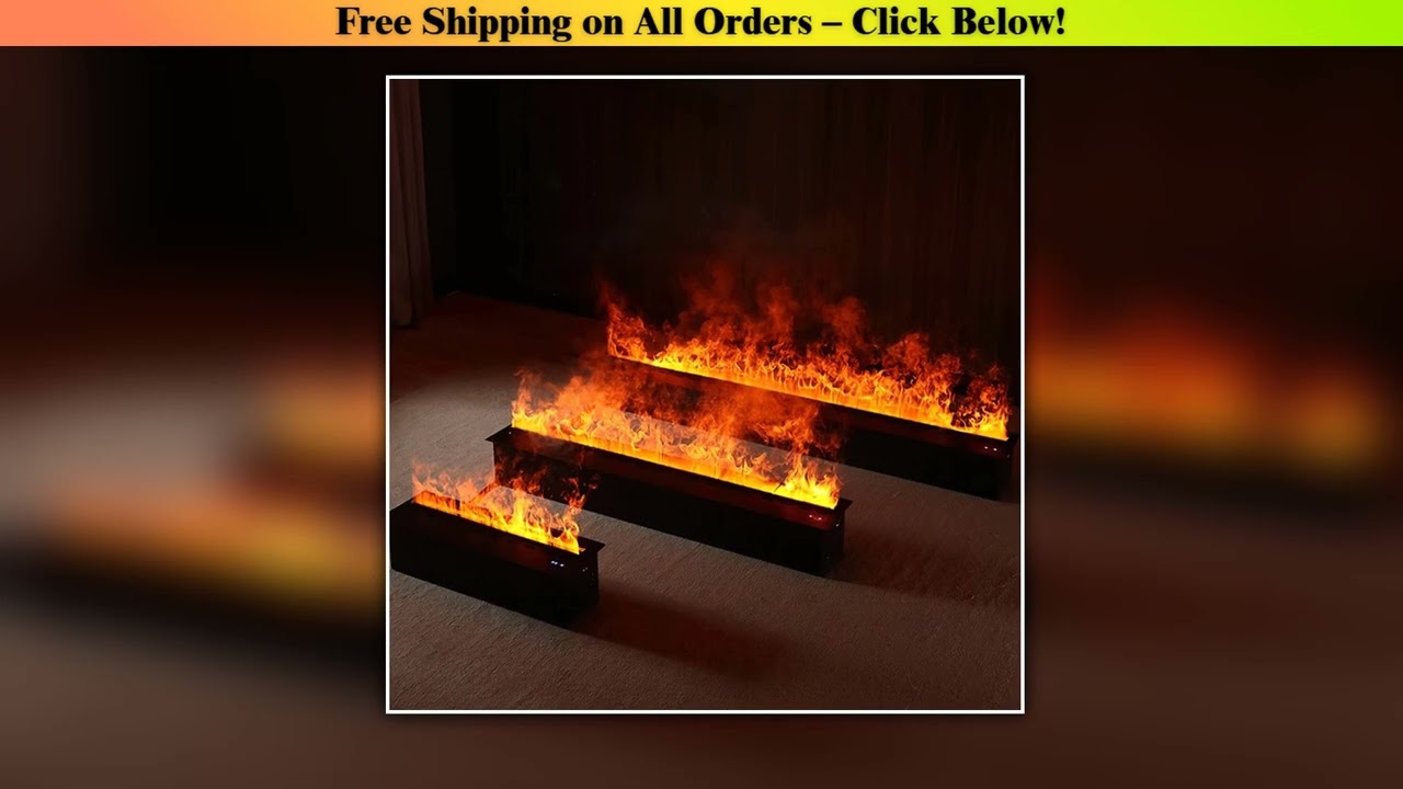 3D Water Electric Fireplace Mist Fireplace Embedded Realistic Mist Flame Remote Control APP