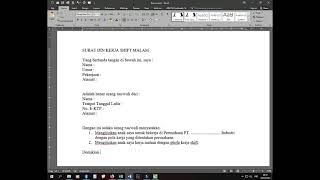 Surat Ijin Kerja Shift Malam
