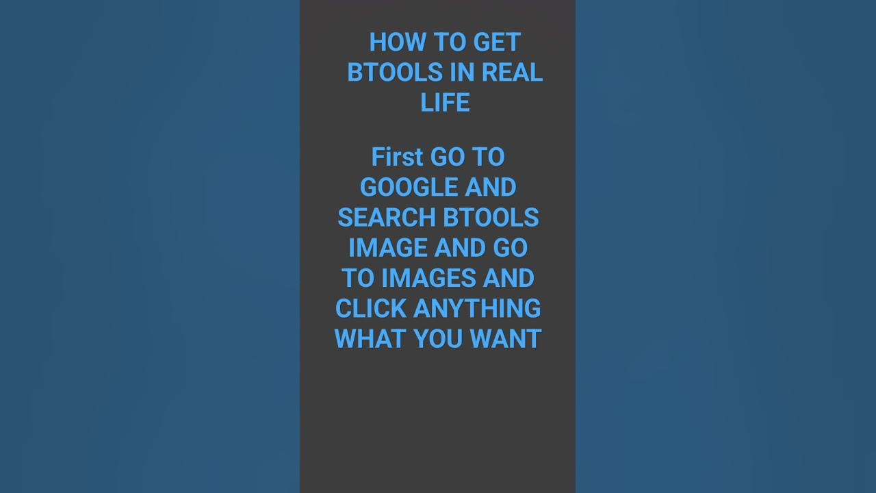 Btools in real life tutorial youtube