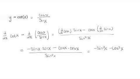 The derivative of cotangent
