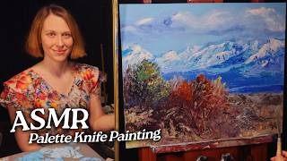 ASMR Palette Knife Painting: Spring Mountains Mojave Desert (Soft Spoken, 2 Hours) screenshot 5