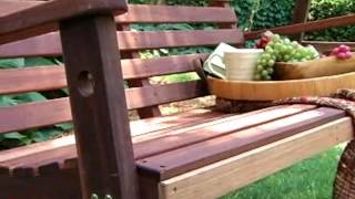 Bay Ridge Wood Porch Swing with Optional Swing Cushion - Product Review Video For more details or to shop this Bay Ridge Wood Porch Swing with Optional Swing Cushion, visit Hayneedle at: http://www.
