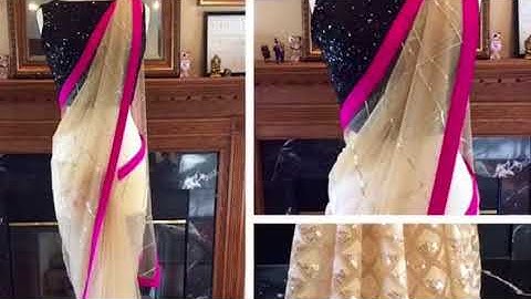 Nylon Mono Net Saree Blouse: Banglori Sequence Blouse Satin Inner | Rv Collections