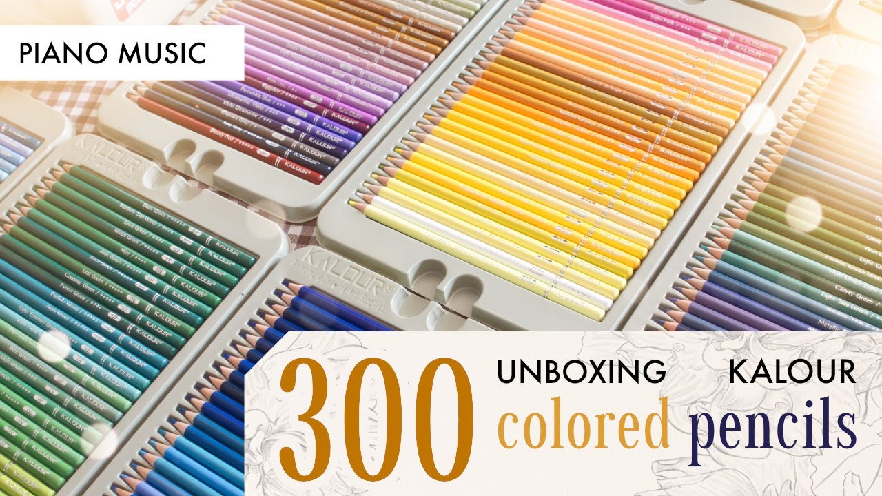 Unboxing 300 colored pencils kalour. Piano music: José Augusto Novas ✏️🖌️📚✨🌷🌟🎨🖍️🌺📖💖