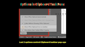 What is Clipboard Task Pane Options in MS Word