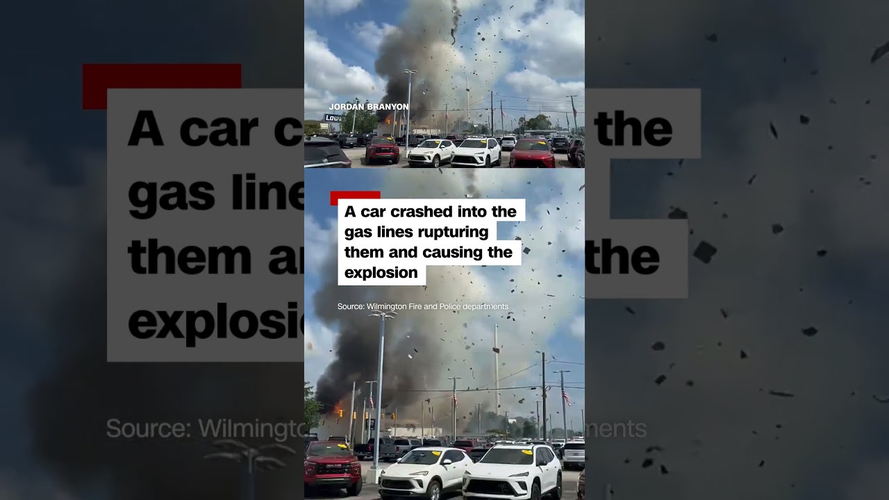 Gas Line Explosion Sends Debris Flying