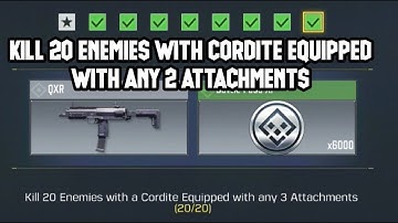 KILL 20 ENEMIES WITH THE CORDITE EQUIPPED WITH ANY 3 ATTACHMENTS RUN AND GUN CALL OF DUTY MOBILE COD