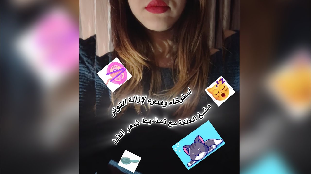 آي اس ام ار مضغ العلكة و فرقعتها مع تمشيط شعر القط 🍬🍡✨