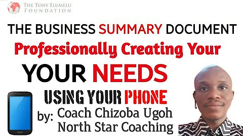 YOUR NEEDS - TEF 2022 BUSINESS PLAN SUMMARY DOCUMENT CREATION - Part 5