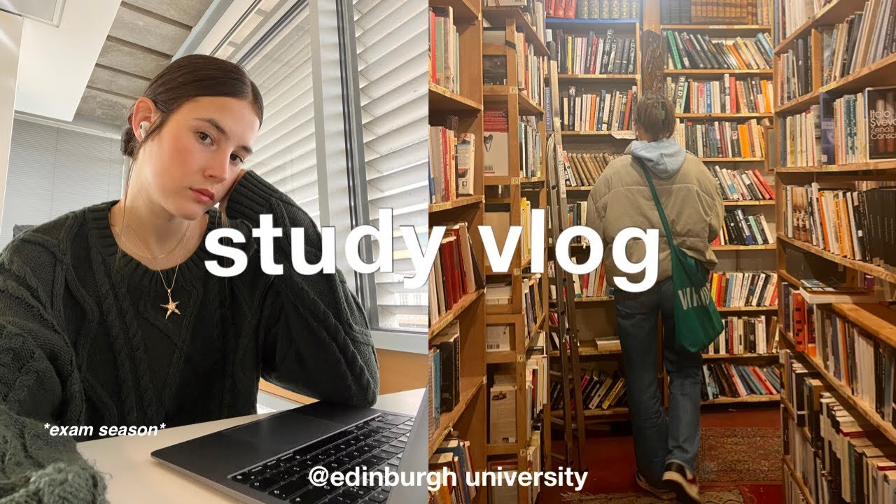 STUDY VLOG | 12+ hour library session, exam season, productive - YouTube