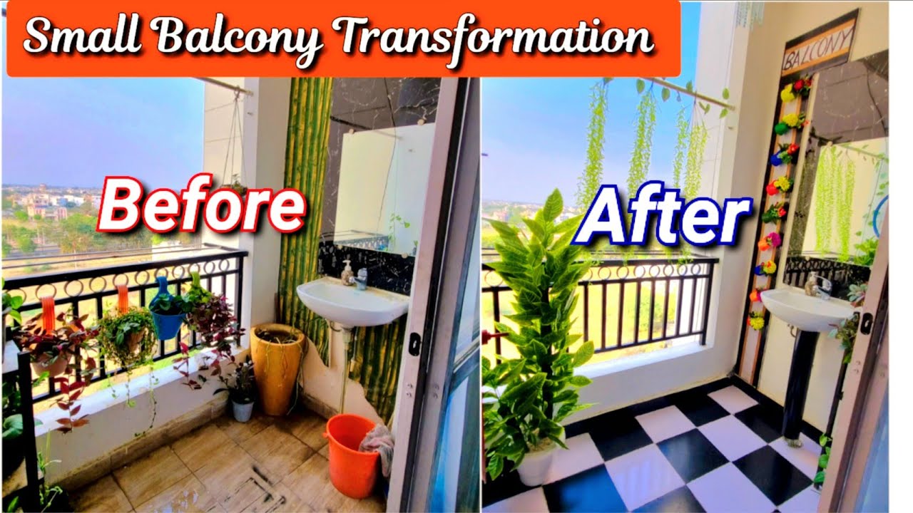 Transformation of My Small Balcony,Full of DIYs and New ideas,Small Balcony makeover in a Low Cost😍