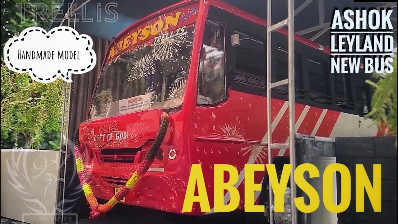 Ashok Leyland new bus. ABEYSON hand made model. kerala keralabus miniature privatebus 
