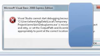 ERRO VB2008 START DEBUGGING