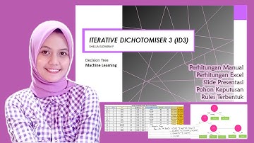 (TEORI) MACHINE LEARNING - ALGORITMA ID3. Studi Kasus, Hitungan Manual n Excel, Powerpoint