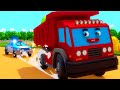 Polis Arabası İki Yarış Arabasının Peşinde - Cars Town - Çocuklar için Çizgi Film