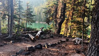 (4K UHD) HIKING HIGHLIGHTS Devil's Lake Camping Area Shoreline Trail @ Sunrise | Deschutes NF Oregon