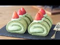 濃厚抹茶ロールケーキの作り方 Rich Matcha Roll Cake｜HidaMari Cooking