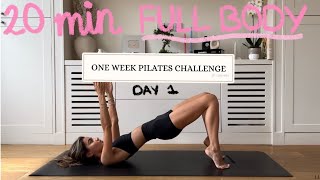 20MIN full body pilates workout \/\/ DAY 1 CHALLENGE \/\/ no equipment