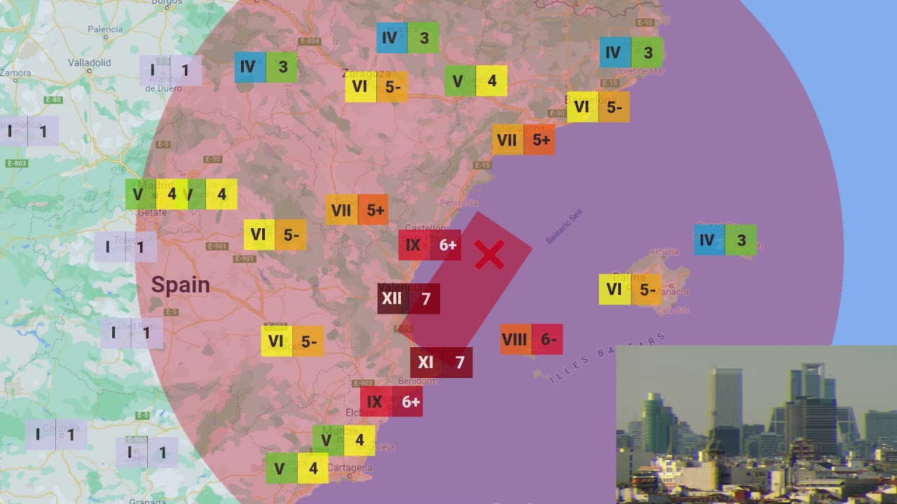 [Cursed Earthquake Scenario] Magnitude 8.1 Eastern Spain Earthquake and Mediterranean Sea Tsunami