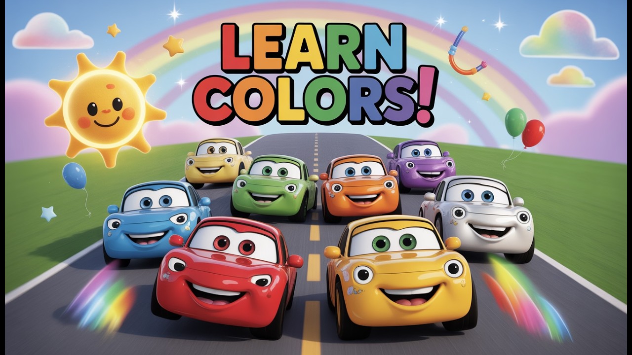 Colors Song for Kids 🚗 Learn Colors with Cars | Red Blue Yellow Green ...