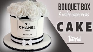 BOUQUET BOX CAKE WITH WAFER PAPER ROSES - STEP BY STEP TUTORIAL