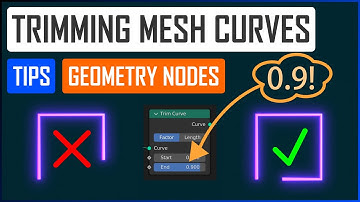 Trimming tips on mesh curves in Geometry nodes - Blender tutorial ENG